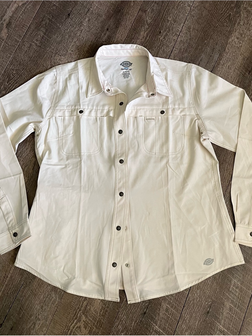 Dickies Cream Button-Front Work Shirt Jacket